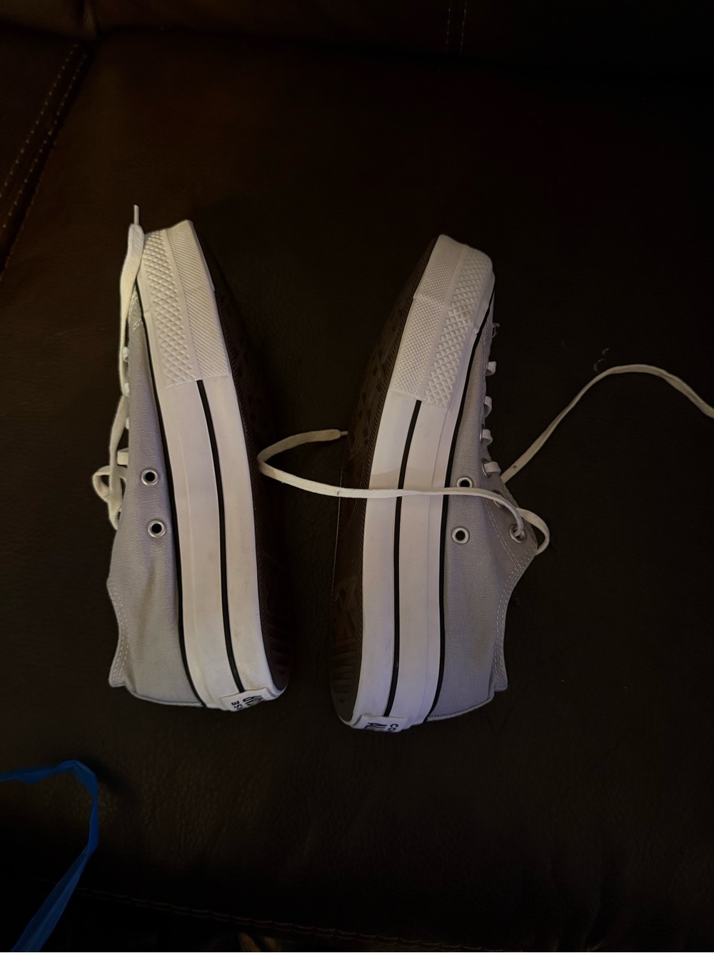 Classic Low-Top Platform Sneakers in Light Gray